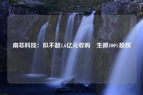 南芯科技：拟不超1.6亿元收购昇生微100%股权