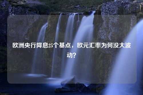 欧洲央行降息25个基点，欧元汇率为何没大波动？