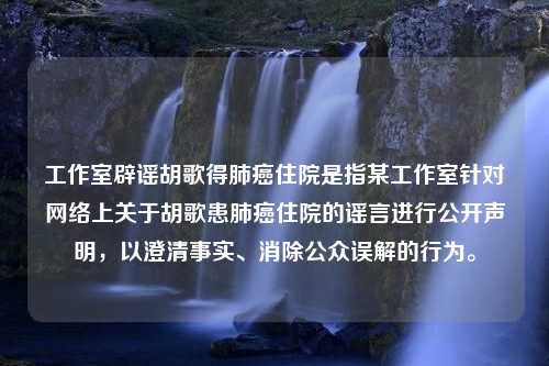 工作室辟谣胡歌得肺癌住院是指某工作室针对网络上关于胡歌患肺癌住院的谣言进行公开声明，以澄清事实、消除公众误解的行为。