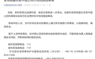 中东突变！叙利亚首都传出连续枪炮声，中部重镇也被攻入！中使馆紧急提醒：战事吃紧，中国公民尽快离境