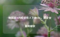 韩国前10月税收收入下降3.8%，因企业盈利疲软