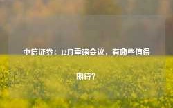 中信证券：12月重磅会议，有哪些值得期待？