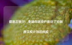 德意志银行：金融市场资产低估了特朗普关税计划的风险