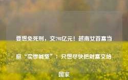 要想免死刑，交798亿元！越南女首富当庭“卖惨喊冤”：只想尽快把财富交给国家