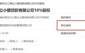 挂牌两年无人问津7折“促销”，地方小贷股权价格还在走低，有公司20%股权最终2折成交