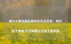 银行小微金融监管评价办法发布：划分四个等级 作为政策试点等主要依据