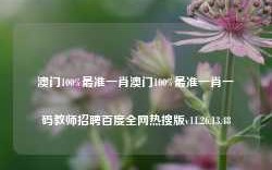 澳门100%最准一肖澳门100%最准一肖一码教师招聘百度全网热搜版v11.26.13.48