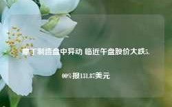 摩丁制造盘中异动 临近午盘股价大跌5.00%报131.87美元