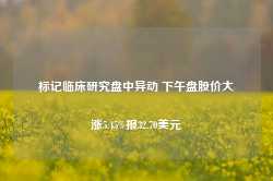 标记临床研究盘中异动 下午盘股价大涨5.45%报32.70美元-第1张图片-河北创正电气设备科技有限公司