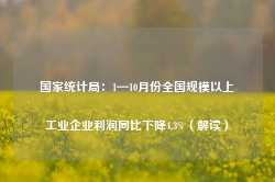 国家统计局：1—10月份全国规模以上工业企业利润同比下降4.3%（解读）-第1张图片-河北创正电气设备科技有限公司