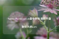 Sonoma Pharmaceuticals盘中异动 临近午盘股价大跌6.51%-第1张图片-河北创正电气设备科技有限公司