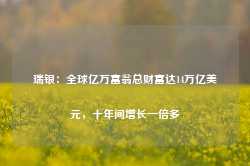 瑞银：全球亿万富翁总财富达14万亿美元，十年间增长一倍多-第1张图片-河北创正电气设备科技有限公司