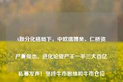 A股分化格局下，中欧瑞博吴、仁桥资产夏俊杰、进化论资产王一平三大百亿私募发声！坚持牛市思维和牛市仓位-第1张图片-河北创正电气设备科技有限公司