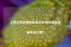 上市公司业绩预告亮点多 如何提前挖掘年报行情？-第1张图片-河北创正电气设备科技有限公司