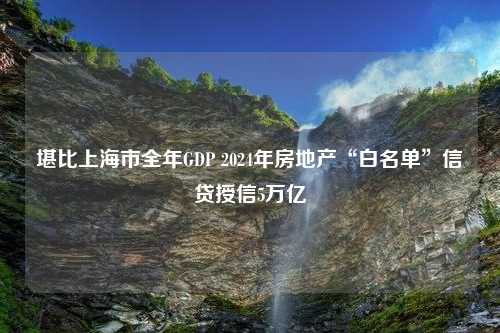 堪比上海市全年GDP 2024年房地产“白名单”信贷授信5万亿