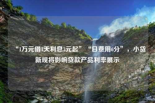 “1万元借1天利息3元起”“日费用6分”，小贷新规将影响贷款产品利率展示